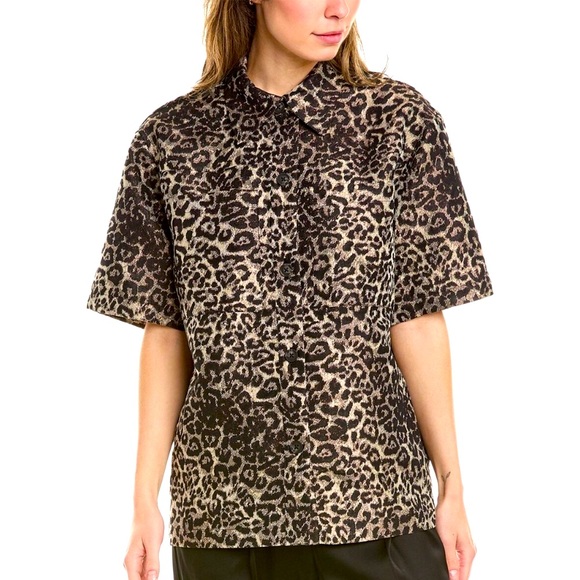 AllSaints Jemi Shirt - NWT - Sz. UK 16 - US 12 Golden Leopard ๐๐๐๐๐๐๐๐๐ - Picture 13 of 13